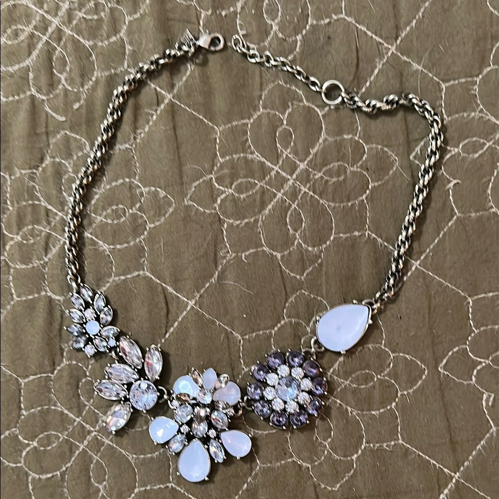 Elegant lavender and White Floral Necklace